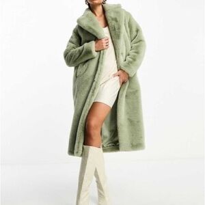 Ever New Pastel Green Teddy Coat